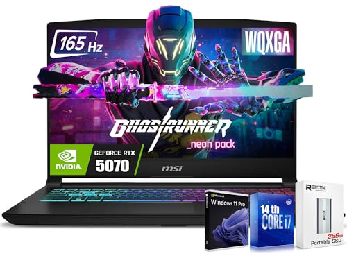 msi Katana HX Gaming Laptop, 15,6 165Hz QHD IPS Display, 16-core i7-14650HX (fino a 5.2 GHz, GeForce RTX 5070, AI&VR Ready, Copilot+ PC, RGB retroilluminato, Win 11 Pro, Nero (32GB DDR5 | 1TB SSD)