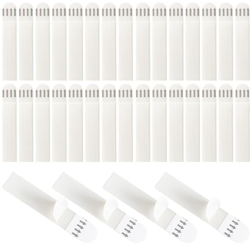 Wall Stickers for Picture Hanging, No Nails Picture Hanging Strips, Heavy Duty Command Strips for Posters, No More Nails Strips, Comando Stripes, 1.9x9.2 cm, 30 Pieces