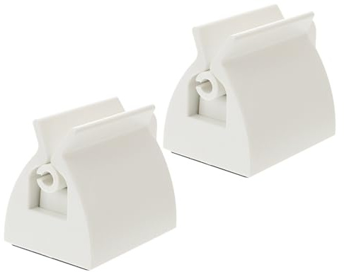 ERINGOGO Toothpaste Squeezer Rolling Tube Toothpaste Dispenser 2pcs Pack Bathroom Stand Easy Squeeze White