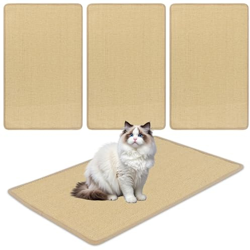 COSTWAY 2 st klösbräda vägg, klösmatta katt, 80 x 50 cm, sisalkattmatta, självhäftande, sisalmatta för matta, tyg, soffa och soffa, klösbrädor, klösplatta, natur