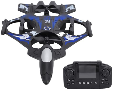 Dilwe Avion RC, Avion télécommandé à Voilure Fixe 2,4 G avec Caméra, Vol à 3 Vitesses 360° avec LED pour Débutants (Blue)