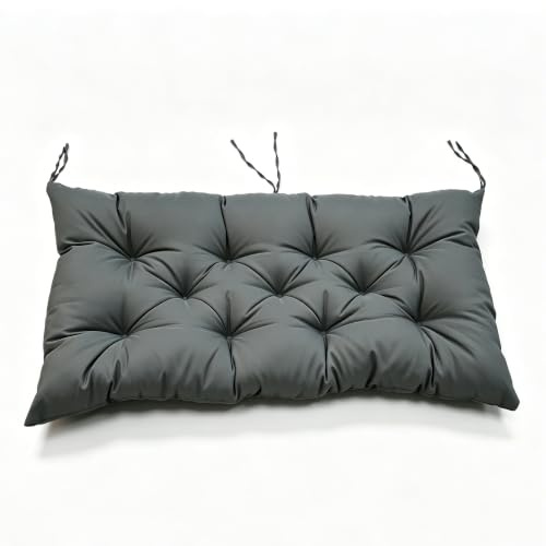 Tenger Home Coussin de Banc pour intérieur et extérieur, Coussin pour balancelle déperlant, Coussin de siège pour Banc de Jardin balançoires hollywoodien (Anthracite, 120 * 50 * 8 cm)