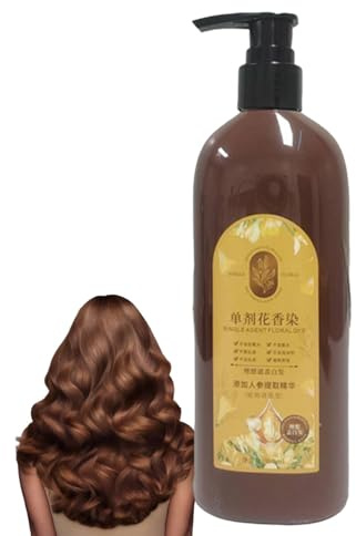 Coloration Capillaire Nourrissante à Base De Plantes, Shampooing De Coloration Capillaire Longue Durée Et Naturel Végétale Cheveux Noir,Dye Hair Pour Couvrir Le Gris, Teinture Femme Homme (Châtain)