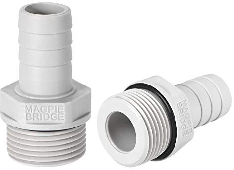 sourcing map 2 Stück PVC Schlauchanschluss Schlauchverbinder 16mm oder 5/8 mit Widerhaken x 3/4 G Stecker Rohr Schlauchtülle Wasseranschluss Verlängerung