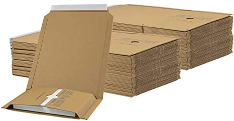 25/50/100 Stück Buchverpackung 245x165x20-70 Wickelverpackung Karton Faltkarton