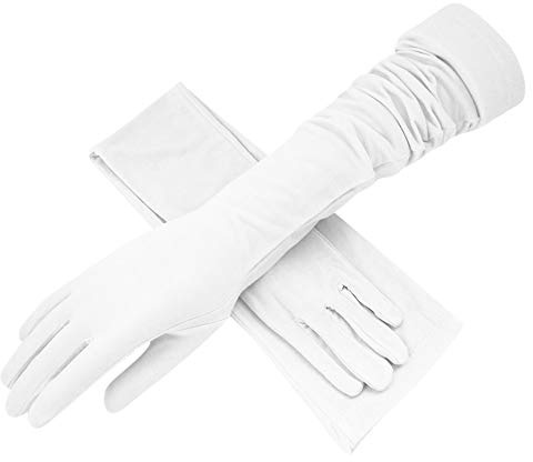 Women Sun UV Protection Driving Gloves Ladies Long Cycling Gloves UPF50+ Sunblock Arm Sleeve Summer Cooling Mittens Elastic Breathable for Driving Cycling Hiking Fishing Riding Outdoor Activities
