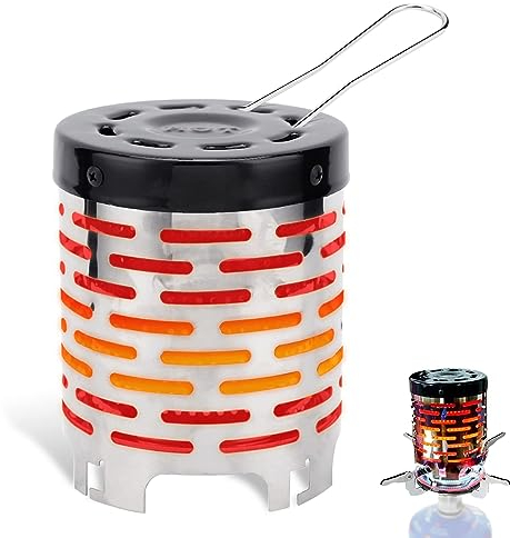 Mini Heater Portable Outdoor Camping Gas Stove with Handle,Portable Gas Tent Heater Stainless Steel for Outdoor Backpacking Hiking Fishing,4.7x4.7x5.7inch