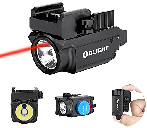 OLIGHT Baldr RL Mini 600 Lumens Compact Rail Mounted Weaponlight with Red Beam and White LED Combo, Magnetic USB Rechargeable Tactical Flashlight with 1913 or GL Rail, Built-in Battery