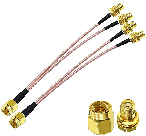 TUOLNK SMA Splitter Cable 6(15cm) SMA Male to Dual Female Coaxial Cable for 4G LTE Home Phone Router V-Shape RF Coax Extension 2pcs