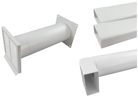Kit complet de ventilation pour boîtier mural 125 mm - Raccord rectangulaire avec clapet anti-retour