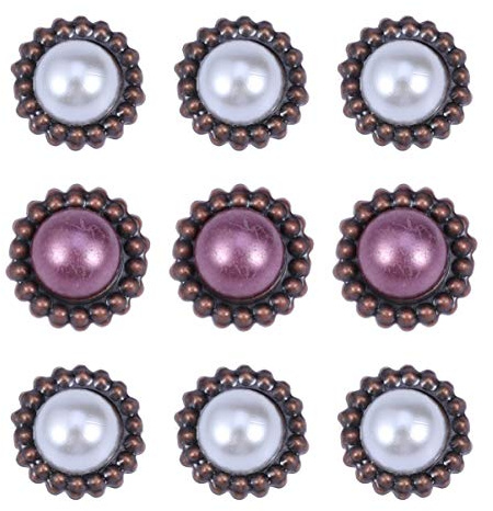 Ciieeo 20pc Pearl Brads Metal Round Fasteners for Scrapbooking and Paper Crafts Easy to Use Vintage Decorative Split Pins Random Colors