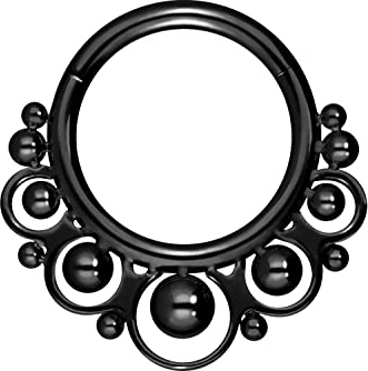 PIERCINGLINE Titan Segmentring Clicker | ORIENTALISCHES DESIGN | Ohrpiercing Tragus Helix Conch Daith Septum Piercing | Farb & Größenauswahl