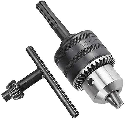 Treki Portabrocas Taladro con Adaptador SDS 1.5-10mm Portabroca de Cambio Rápido 3/8-24UNF Portabrocas con Llave de Mandril Taladro para Conversión de Llave de Impacto