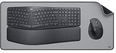 Logitech Lift Souris Ergonomique Verticale+ Clavier Ergonomique sans Fil+Studio Series, Large Tapis de Bureau Multifonctionnel