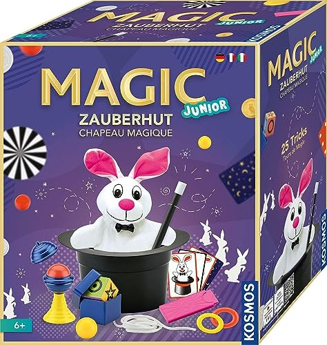 Kosmos 694302 Magic Zauberhut, Lerne einfach Zaubertricks und Illusionen, Zauberkasten mit Zauberstab und vielen weiteren Utensilien, für Kinder ab 6 Jahre