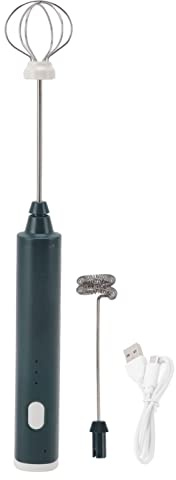 Elektrische Milchaufschäumer, Handheld Milchschäumer Stab mit 2 Schneebesen-Köpfen, Wiederaufladbarer Mini-Kaffeemixstab, für Eiern, Butter, Milch, Kaffee, Latte, Cappuccino, Geschenkideen