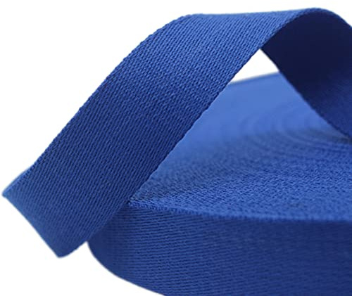 Wambere Baumwoll Schrägband Nahtband,38mmx5Yard,Einfassband Köperband Baumwollband Textilband Fischgrätenband Köperband Wimpelband Twillband Webbing Band für Schneidern DIY-Nähen Basteln,Blau