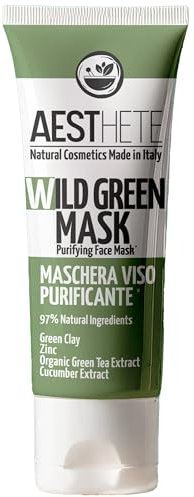 Maschera Viso Purificante 250ml con Argilla Verde e Zinco – Seboregolatrice Naturale per Pelle Grassa Mista Sensibile – Contro Brufoli, Acne e Punti Neri – Uomo Donna – 97% Naturale