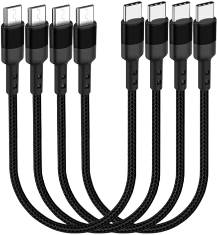 SUMPK USB C auf Micro USB Kabel 30cm 4-pack, Short Micro USB auf Typ C Adapterkabel geflochten, OTG 480Mbps Datenübertragung USB C auf USB Micro kompatibel mit Samsung Galaxy S7 S6, MacBook Pro