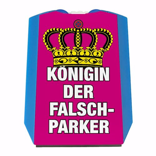 speecheese Pinke Parkscheibe mit Spruch Königin der Falschparker Krone Frauen Autozubehör PKW Verbotsschild Lustig für die Königin am Steuer