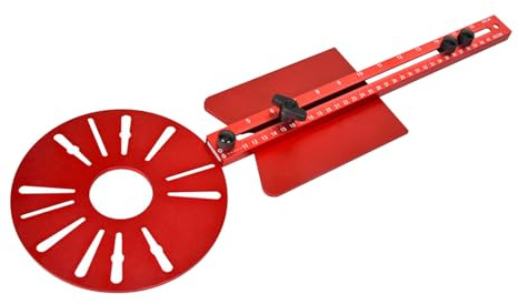 Verbessertes Design 4-in-1Aluminiumlegierung Fräszirkel Multifunktionale Frässchablone Oberfräse Kreis Kreisschablone Fräseinrichtungen für Holzbearbeitung, Holzfräse, Werkzeug (mm + zoll)