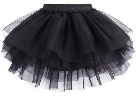 Baby Girls Tutu Skirt with Diaper Cover Toddler Birthday Party Dance Pettiskirt Black