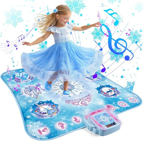Apritsce Tanzmatte Kinder, Kindertanzmatten für Mädchen Jungen Ab 3 4 5 6 7 8 9 10 11 12 Jahre, mit Bluetooth & LED Anzeige, Musikmatte Geschenke Weihnachten Spiel Spielzeug
