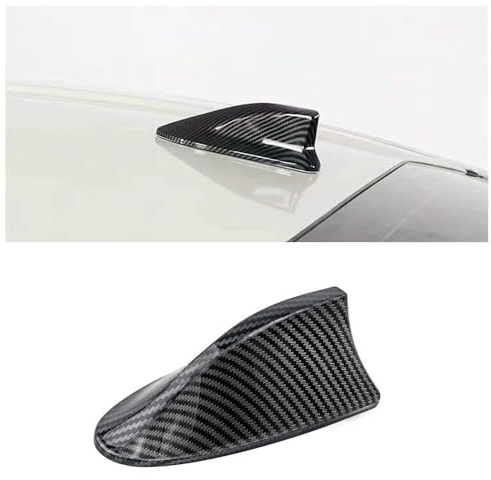 Flaconi Autoantenne,Haifisch Antenne Auto,Autoantenne Haifischflosse,Haifischflosse Schützen Abdeckung Anti-Crash Stoßstange Chassis Dekoration,Geeignet für die Meisten SUVs,Autos(Kohlenstoff)