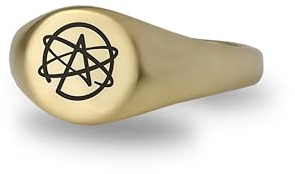 Gravierte Atheismus Siegelring - Atheismus Symbol Ring - Customized Ring - Bewegung Ring - Unisex-Ring