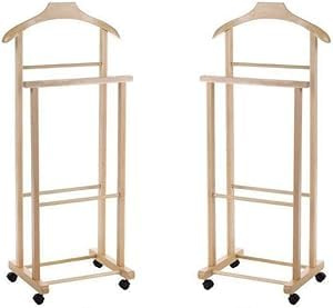 MA MAISON Doppio Indossatore da Camera in Legno di Faggio 43x33xH105cm Per Ordinare e Tenere in Perfetto Stato i Tuoi Abiti - Elegante e Funzionale in Tutti gli Ambienti (Doppio, Faggio Naturale)