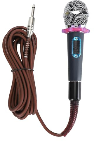 XUMIUZIY Microphone Filaire, Microphone de karaoké Portable avec Câble de 16,4 Pieds, Micro Portable en Métal Unidirectionnel Cardioïde à Bobine Mobile Dynamique pour Le Chant, 6,5 Mm