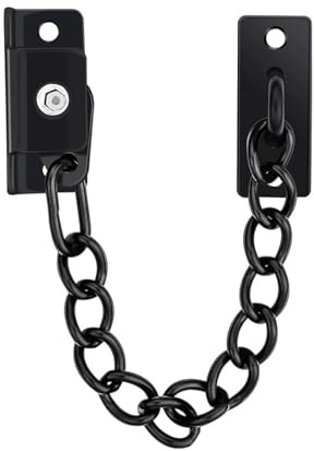 No-Drill Window Safety Lock Limiter Stopper Sliding & Casement Window Child Safety Lock for Home Protection, Easy Installation, Ventilation Window Restrictor Chain (Black)