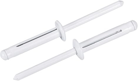 sourcing map 100 Stück 3/16 x 1 Zoll Aluminium Rundkopf Tri Grip Nieten Sortiment Birnen-Stil Nieten für Heimwerker, Blech, Autoreparaturen, Möbel, Marine Boot (weiß)