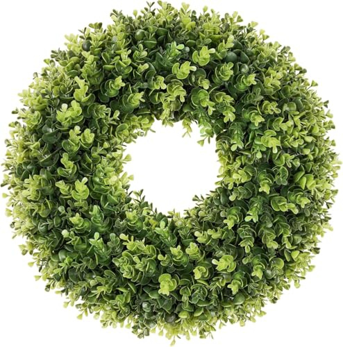 petalyn 50.8cm, Buchsbaum-Türkränze, Frühling- und Sommer-Türkranz für die Haustür, künstlicher grüner Kranz für alle Jahreszeiten, für Farmhaus, Hochzeit, Veranda, Wand