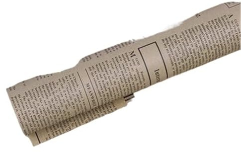 ZRHWSPD Kraft Wrapping Paper Roll Vintage Kraft Retro English Newspaper Double sided Flowers Wrapping Paper DIY Artware Package Book Cover Wrap Packing 52x75(C)