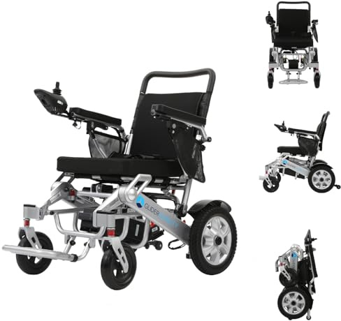 Glider Mobility ExplorerXL Lightweight Folding Electric Wheelchair – Dual 300W Motors, 24V 13Ah Lithium Battery, 17-Mile Range, 8km/h Speed, 150kg Capacity, Airline Approved, Portable Powerchair