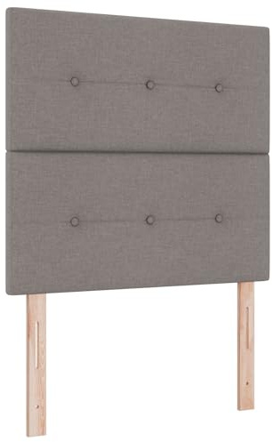 vidaXL Boxspring-säng med madrass Taupe 90x200 cm Tyg