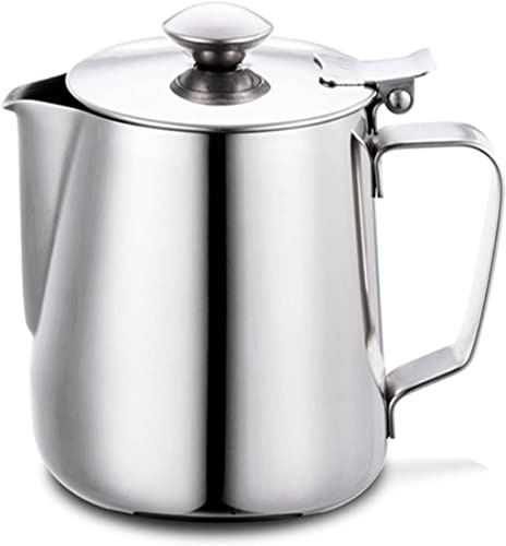 VDLLQYN, Brocca for schiumare Il Latte, Brocca for schiumare Il Latte, Tazza for Latte lucidata 304 con Coperchio for caffè Espresso, Tazza for Panna for casa, Bar, bricco for Latte,Caraffa per Il la