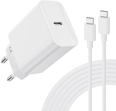 30W Chargeur USB C Rapide for iPhone 17 16 15/17 16 15 Pro/17 16 15 Pro Max/17 Air/16 15 Plus/iPad Pro/Mini/Air, Samsung Galaxy S25/S24,Type C Charge Secteur Prise avec 2M Câble