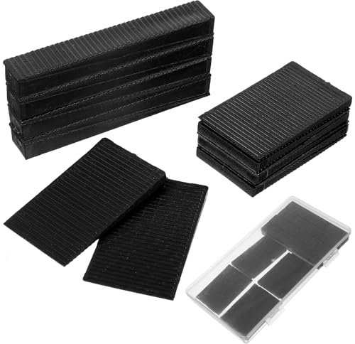 Lnngub 16 cunei in plastica, 8 x 1,3 cm/5 x 3 cm, cunei di compensazione in plastica, universali, colore nero, per pavimenti, porte, finestre, vetro, tavoli, armadi