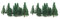 OJREEUB 2 juegos de 16 árboles modelo de paisaje de 2.36 a 4.72 pulgadas, color verde oscuro