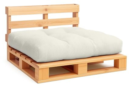 MKS Paletten Rückenkissen Outdoor – Wasserdichtes Rückenkissen für Europaletten, Gartenmöbel, Terrasse oder Balkon, Cord Design, Wetterfester & waschbarer Bezug (130 x 90 x 21 cm)