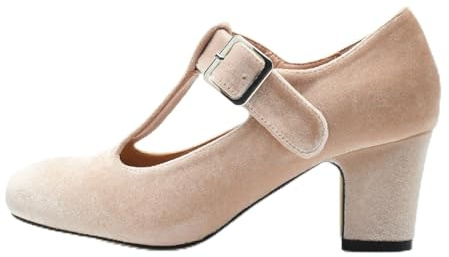 Chaussures de costume traditionnel pour femme - Escarpins à talons hauts - Chaussures de mariée fermées élégantes et confortables - Chaussures de dirndl - Escarpins de danse - Pieds larges