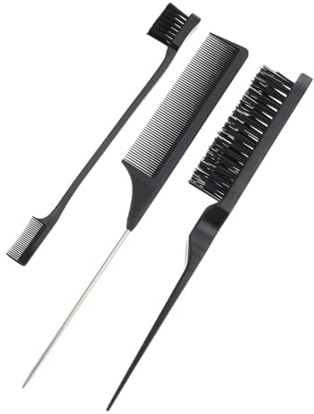 Gogogmee Set 3 Pezzi Pettini a Punta per Colorazione Chioma in ABS Nero, Spazzola Professionale Riutilizzabile per Applicazioni Domestiche e Fai da Te