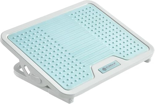 EUREKA ERGONOMIC Fußstütze Verstellbar Fußauflage mit Massagefläche Büro Schreibtisch Fußbank für Büro und Zuhause (Hellblau)