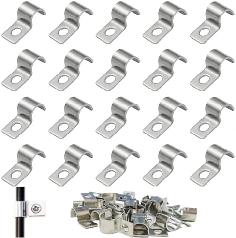 MINGBOLIN 75 Piezas Abrazadera de Tubo U,Abrazaderas Metalicas para Tubos Abrazadera de Fijación Abrazaderas para Tubos Fijacion de Tubo Solo Orificio Clips de Cable,para Tubos y Cables (10mm)