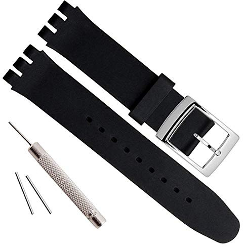 Alligator-Uhrenarmband aus Rindsleder, Edelstahl, Schnalle