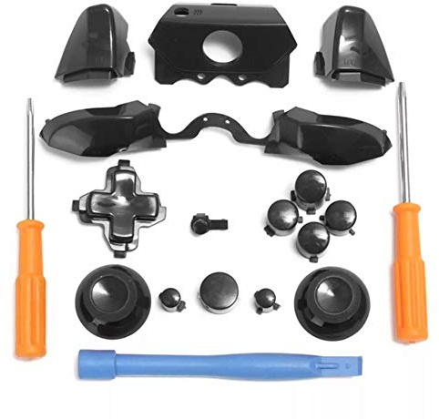 C-FUNN Bumper Triggers Buttons Replacement Full Set D-pad LB RB LT RT Buttons T8H T6 Tools For Xbox One Elite Game Controller - Black