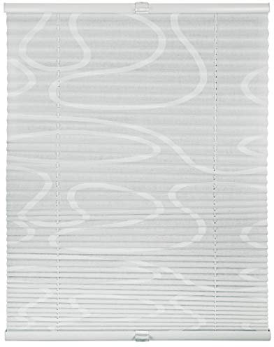 ondeco Plissee ohne Bohren Move mit Klemmträger, Sonnenschutz für Fenster innen, Lichtschutz und Blickdicht, Sichtschutz für Tür Weiss 120x130 cm