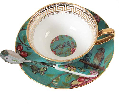 Tasse À Café avec Soucoupe Fine Bone China Tea Cup Set Porcelaine Coffee Cup Set Tea Cup China Bone China Dinner Service 220 ML,G